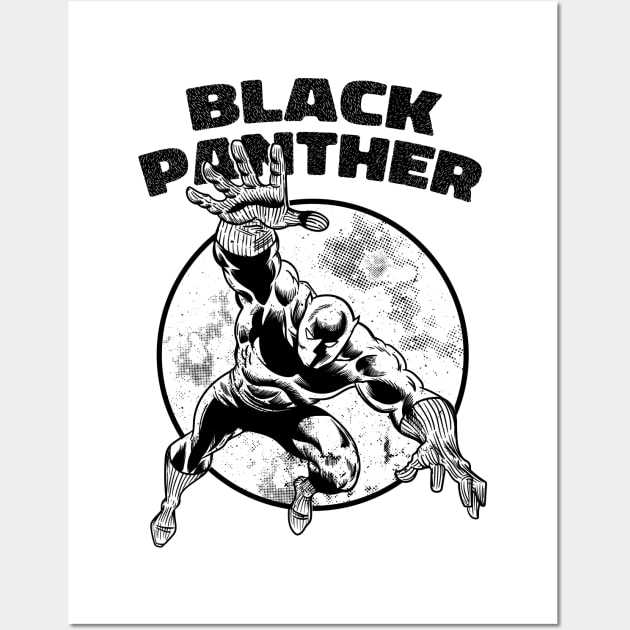 Vintage Black Panther Wall Art by redwane